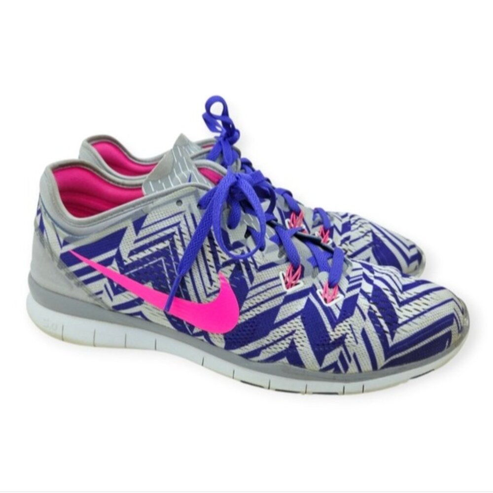 Nike Free TR Fit 5 Gray Purple Pink Athletic Running Shoes Women's Size 9.5